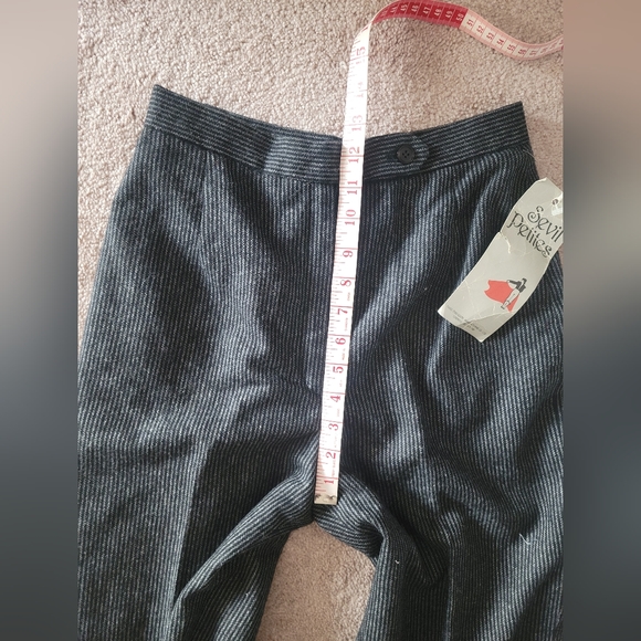 Petite Pinstripe Wool High Waisted Dress Pants NWT - Picture 6 of 10